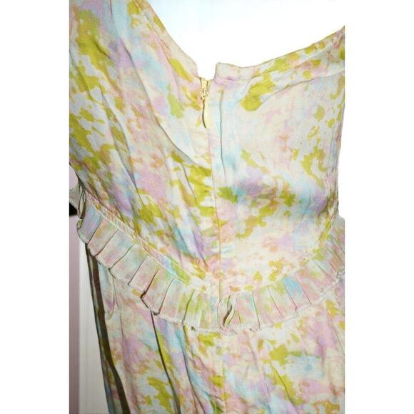 Kimchi Blue Watercolor Pastel Pleated Mini Dress – Size M – Dreamy Cottagecore - Picture 4 of 13